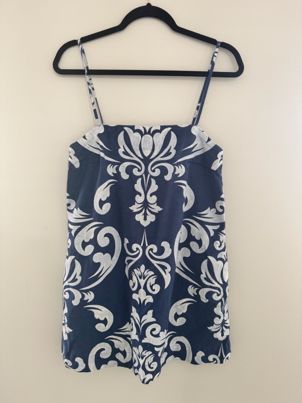 Abercrombie Navy Blue & White Damask Romper